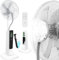KESSER® Ventilador de pie Frosty con nebulizador de agua ultrasónico, refrigeración por agua, con mando a distancia y función de temporizador, humidificador silencioso, función niebla, blanco/negro