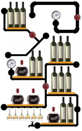 ZCX88CXY Kreativer Weinkühler im industriellen Stil for Zuhause, Wandmontage, Weinregal, Eisenrohr, Regal, Wanddekoration