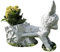 FABRIQ Esel Figur mit Wagen, Blumentopf 3L, Steinfigur, 16 kg, 35 cm - Wetterfest für den Garten, Massive, Frosticher