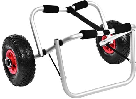 EIMSOAH Kajak-Wagen-Dolly, Faltbar, Kajak-Kanu-Wagen aus Aluminiumlegierung mit 10-Zoll-Rädern, 80 Kg Tragfähigkeit für Bequeme Lagerung und Transport, Kanu- und Kajak-Liebhaber