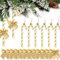 Decorazioni Albero di Natale - 6 Bastoncini di Zucchero Natalizi + 12 Fiocchi Decorativi - Addobbi Natalizi