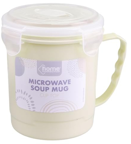 VFM - Soup Mug Yellow 700Ml Soup Containers Lids Microwavable Soup Mug with Lid Microwave Bowl Soup Containers Dishwasher Safe Soup Cup Soup Mugs Microwavable for Home & Office - 12cm Yellow