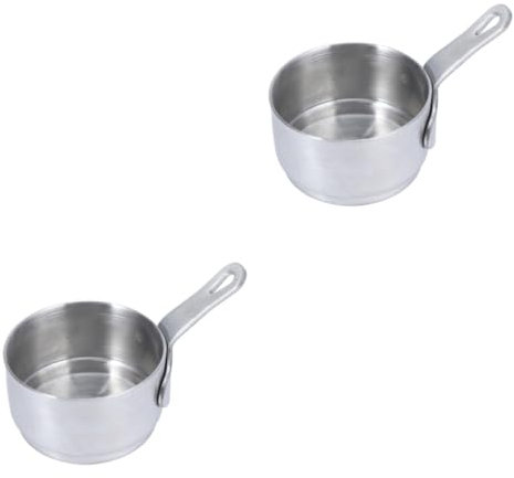 Hoement 2stücke Mini Edelstahl Saucepfanne Rostfreier Mini Kochtopf Mit Griff Für Induktionsherde Und Camping Zum Kochen Von Soßen Milch Und Mehr
