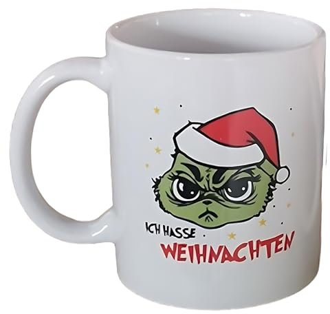 Anti-Weihnachtstasse Festtags-Muffel 350 ml - Tasse für Weihnachtshasser - Freche Weihnachtstasse - Lustige Weihnachtstasse Anti-Weihnachten - Tasse für Weihnachtshasser Farbe Ich Hasse Weihnachten
