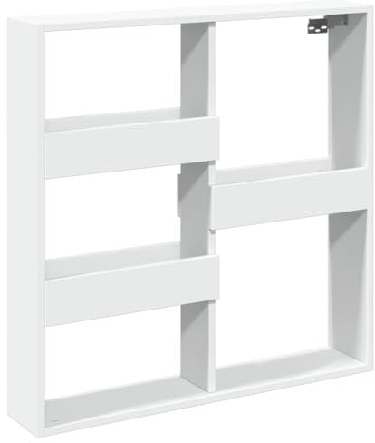 vidaXL Wandschrank, Wandregal Hängeschrank mit Stauraum, Schrank Regal Hängend Dekorativ, Wohnzimmer Schweberegal Bücherregal Hängeregal, Weiß Holzwerkstoff