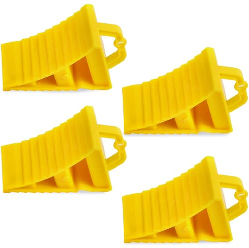 GAsupply Lot de 4 cales de roue en plastique avec poignée pour voiture, remorque, caravane, camping-car