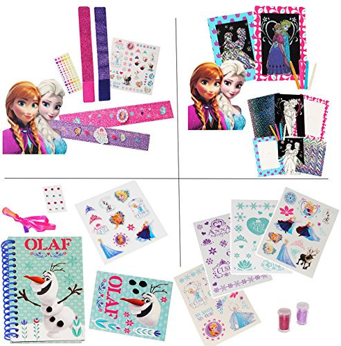 alles-meine.de GmbH XXL Bastelset - Disne. die Eiskönigin - Frozen - ELSA & Anna - Notizbuch gestalten - Glitzerbilder & Armbänder basteln - mit Glitzersticker & Dekoglitzer ..