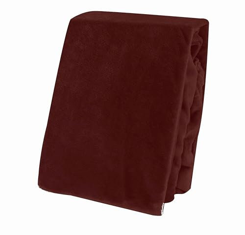 one-home Winter Spannbettlaken Bettlaken Teddy Plüsch Warm Weich Nicki Fleece Kuschelig Flauschig Cashmere Touch Einfarbig, Größe:140x200 cm - 160x200 cm, Farbe:Bordeaux