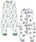 Chilsuessy 2er Pack Baby Schlafsack Sommer mit Füßen 0.5 Tog 100% Baumwolle Kinder Sommerschlafsack für Jungen und Mädchen, Pilzkaninchen + Panda Home, 90cm/Baby Höhe 100-110cm