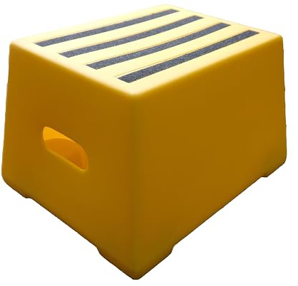 1 Tread Heavy Duty Safety Steps Moulded Plastic Industrial Anti Slip Footstep Warehouse Equestrian Platforms (Yelow)