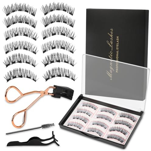 Magnetische Wimpern - 3 Paare Wimpern Magnetisch - Wiederverwendbare Magnetische Wimpern Ohne Eyeliner - Magnetwimpern