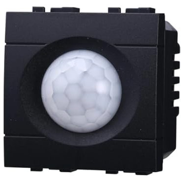 Sensore di movimento PIR, Moduli neri, Compatibile Con Vimar Arke', frutti, interruttori, pulsanti, deviatori, dimmer, sensori, PIR, buzzer, Per Placche originali e compatibili