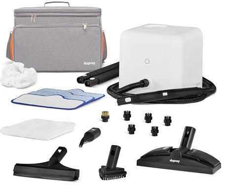 Nettoyeur vapeur Dupray Neat avec kit de 18 accessoires – Nettoyage puissant, sans produits chimiques pour sols, voiture, carrelage, joints et plus (Neat incluant un sac de rangement the Awesome Bag)