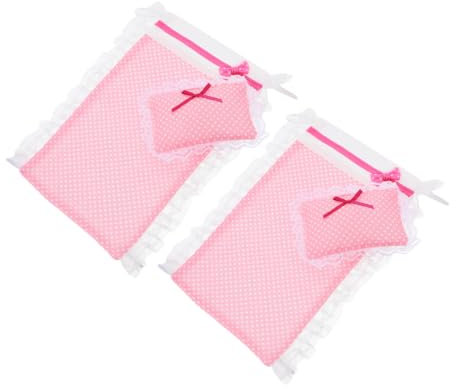 Sosoport 2sätze Puppenbettwäsche Für Puppenbett Bettwäsche Mit Decke Und Kissen Miniatur Puppenhaus Schlafzimmer Möbel Zubehör Weicher Stoff Für Puppenmöbel