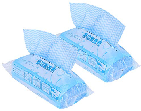 WPKD BLUEIY 2 Packungen Einweg-Vlies-Geschirrtuch, Küchenreinigungstuch, Wischtuch (blau), ideal für die Küche, schnelle Reinigung, 30 cm x 40 cm