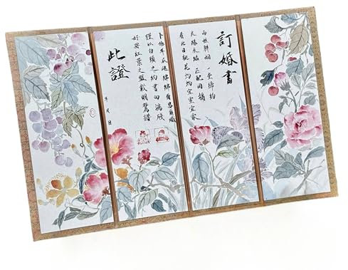 Handbemalte chinesische Hochzeits-Schreibtisch-Trennwand, Ehegelübde, Hochzeit, Hochzeitsdekoration, Heimakzent (Winterjasmin, Kamelie, Traube, Kirsche, Orchidee, Rose), bewegliche Trennwand