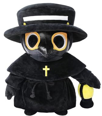 Alaiyaky Plague Doctor Plush,Schnabel Kuscheltier Niedlich Plüschtier Weiches Schwarz Plushie Plague Doctor Toy,Festgeschenk für Familie Freunde (Stil A)