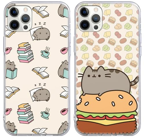 Stradvnaly 2 Stück Transparent Handyhülle für iPhone 11 6,1, Cute Cat Süß Cartoon Katze Muster Silikon TPU Stoßfest Schutzhülle Kratzfest Bumper Cover,Manga