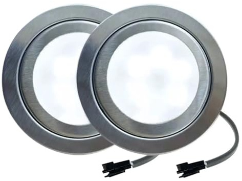 eufeifeiegds 2-teilige 68-mm-Dunstabzugshauben-LED-Lampe DC 12 V 1,5 W Küchenherd-Lichtlampe Schrankschrank-Schrank-Lichtenergie(Warm White 3000K,With SM Connector)