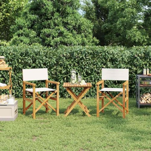 KTHLBRH Regiestuhl aus Teakholz, zusammenklappbar, für den Außenbereich, Garten- und Campingstuhl mit Armlehnen, wetterfest und einfache Lagerung