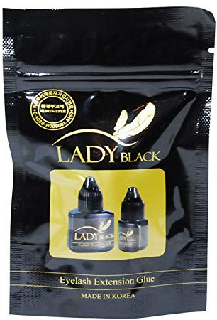 Wimpernkleber für Wimpernverlängerung - Professionell - Ultra Starker Halt- lange Haltbarkeit - Verschiedene Sorten - Schwarz - 5ml (Lady Black)