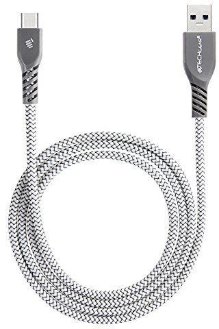 TECHGEAR USB C Kabel 1 Meter Typ C Geflochtene Ladekabel und Synchronisation Kabel Kompatible mit Samsung Tab A9/A9 Plus 11, Tab A8 10.5, Tab A7, S6 Lite, Tab S7 S8 S9 FE/Plus/Ultra - Silber
