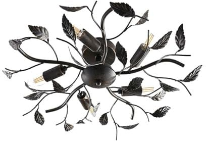 Lindby Deckenlampe Yos (Florentiner) in Schwarz aus Metall (5 flammig, E14) - Deckenleuchte Lampe Schlafzimmerleuchte