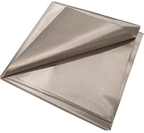 Amradield Leitfähiges Faraday-Kupfer-Nickel-Gewebe für Smart-Messgeräte, RF-Blockierung, kariert, Ripstop-Typ, 109 x 99 cm, mit 5,1 x 50,8 cm leitfähigem Klebeband