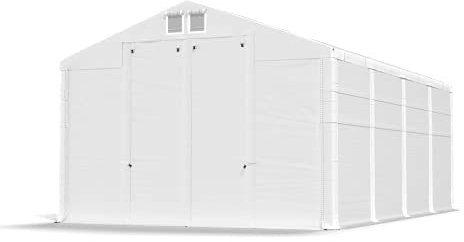 Das Company Lagerzelt 5x8x4m wasserdicht weiß Zelt 560g/m² PVC Plane ganzjährig Zelthalle Winter SD