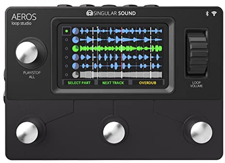 Singular Sound Aeros Loop Studio - 6 Track, Stereo Looper Pedal with Touch Screen and Hands Free Mixing