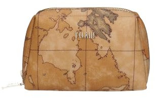 Alviero Martini Prima Classe Alviero Martini beauty case piccolo, rivestito in pelle, interno in tessuto, chiusura con zip logato 14x11x6