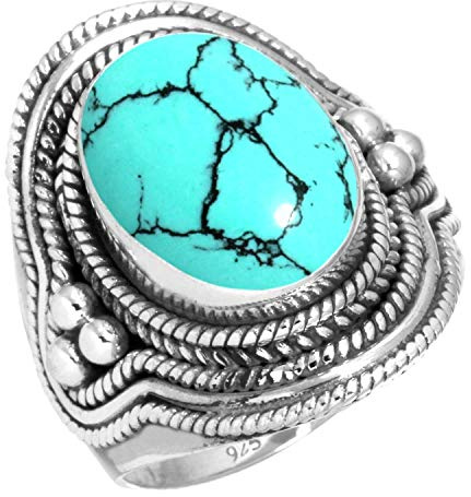 Jeweloporium Lapis, Amethyst, Perle, Karneol, ovaler handgefertigter Ring, echter 925er Sterlingsilber, Boho-Schmuck aus natürlichem Edelstein für Frauen