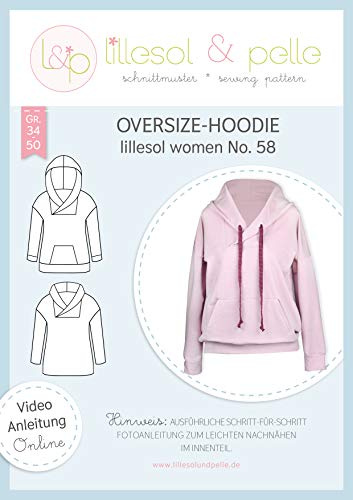 lillesol & pelle Schnittmuster lillesol Women No.58 Oversize-Hoodie in Größe 34-50 zum Nähen mit Foto-Anleitung und Video