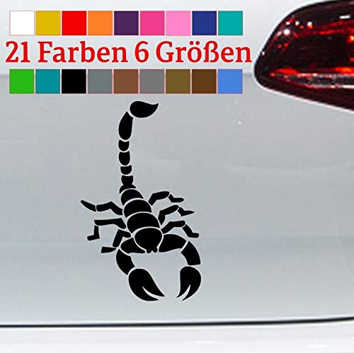generisch Skorpion Aufkleber Scorpio Sticker Sternbild Sternzeichen Tierkreis Horoskop JDM in 6 Größen und 21 Farben