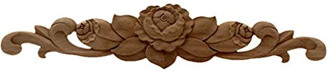Natürliches Blumen-Holzbild, geschnitzt, Eck-Applikationen, Rahmen, Wände, Türen, Möbel, Holzschnitzerei, dekorative Holzfiguren, Handwerk, 40 cm x 10 cm