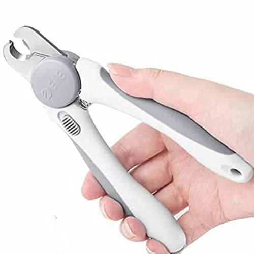 OuminLifeProfessional dog nail clippers and cat trimmers with protective cover and safety lock. A white straight comb is given away
