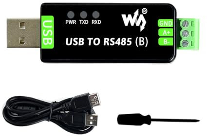 Waveshare Industrial USB TO RS485 Bidirectional Converter Onboard Original CH343G and SP485EEN Chips, ESD and TVS Protection Circuits, Supports Mac/Linux/Android/WinCE/Win11/10/8.1/8/7/XP Systems