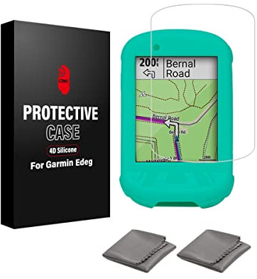 CNC Case for Garmin Edge 530 830 130 1030 Silicone Protective cover,Tempered Glass Screen Protector for Garmin Edge 530 830 130 1030 Film Anti-Scratch High Definition Full Coverage