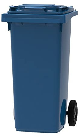 ESE Poubelle Conteneur à déchets 120L Bleu + Couvercle bleu