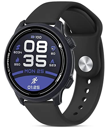 Amzpas Silikonband für Coros PACE 2/ APEX 42 mm/APEX 2, 20 mm Schnellverschluss-Ersatzarmband, Sportarmband, Schwarz