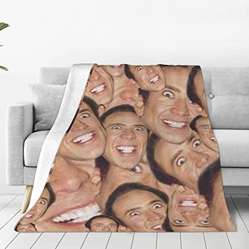 Nicolas Cage Superweicher Flanell Gemütlicher Plüsch Multi Size Bettwäsche Bett Sofa Damen Herren 150 cm x 125 cm
