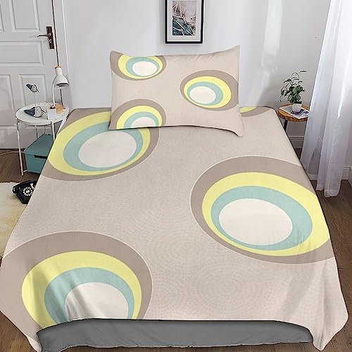 Tapete-Nena-Designer-Marburg-Kreise-grau-57232-170 Bettwäsche Set 3D Print Bettbezug Bettwäsche Mikrofaser Bettbezug, Mit Reißverschluss Und Kissenbezug Für Schlafzimmer, Weiche Bequemer Single（135x2