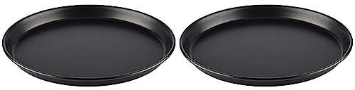 APS Pizzaform rund Ø 26/24,3 x 2,5 cm - Pizzablech aus Blaublech, nicht beschichtet, lange Lebensdauer, zum professionellen Pizzabacken (Packung mit 2)