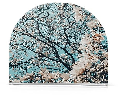 JUMBEAR Sakura Tree Bloom Serviettenhalter für Tische, eleganter Acryl-Teller, Papierserviettenhalter, Papierserviettenhalter für Restaurant, Dekoration, Küche, Bar, Zubehör