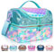PinkSheep Bolsa para el almuerzo para niños, bolsa isotérmica con dos compartimentos y extraíble ajustable, bolsa para el almuerzo infantil, bolsa de almuerzo para niñas y jóvenes (sirena)