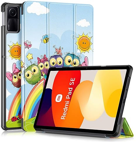 Dlahaby Custodia Compatibile con Xiaomi Redmi Pad SE 2023, Custodia con Stand Flip Cover per Xiaomi Redmi Pad SE 11 Pollici Tablet, arcobaleno cavallo