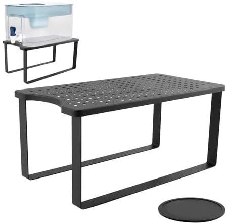 Water Dispenser Stand for Countertop, Water Filter Dispenser Metal Stand Compatible with Most Pitcher, Perfect for Fridge Beverage Dispenser with Spigot, Drink Dispenser Stand Only(Black)