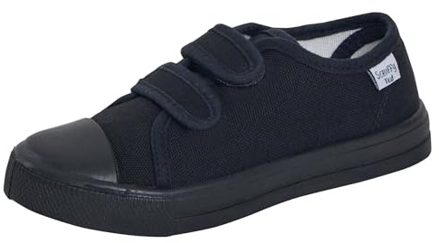 ScruffyTed Kids Canvas Pumps Black UK Child 8