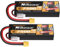 Nihewo 2Packs 2S Lipo Battery Pack, 7.4V 7500mAh RC Battery 100C Hard Case Lipos XT60 Connector Compatible with 1/8 1/10 RC Car Truck Truggy Vehicles Tank Boat Airplane Models