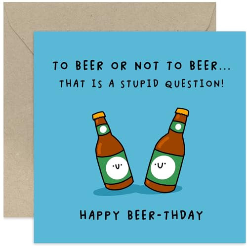Old English Co. Geburtstagskarte für Männer und Frauen – lustige Bier-Geburtstagskarte für Ihn – humorvolle Bier-Geburtstagskarte für Sohn, Onkel, Neffe, Papa – lustige Bier-Geburtstagskarte |